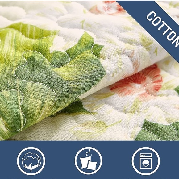 Tommy Bahama Reversible Cotton Twin Quilt Set with Matching Sham NWOT - Picture 7 of 9